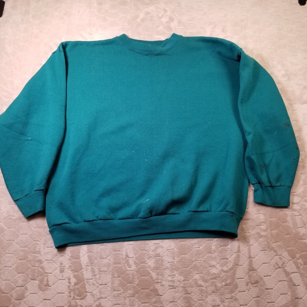 VTG 90s 80s Nucleus Crewneck Sweatshirt Sz XXL Worn Faded Painted LOOK‎